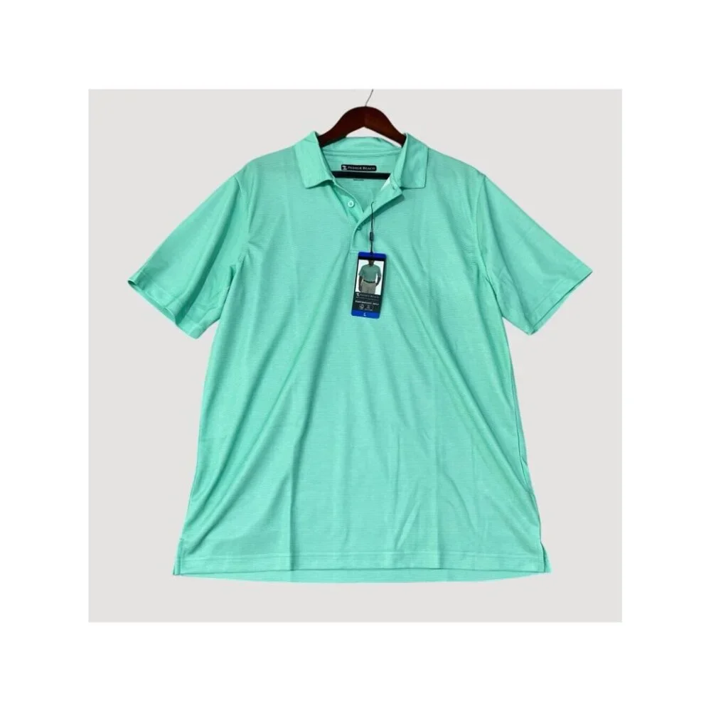 NWT Pebble Beach Men's L Mint Green Dry-Luxe Performance Polo